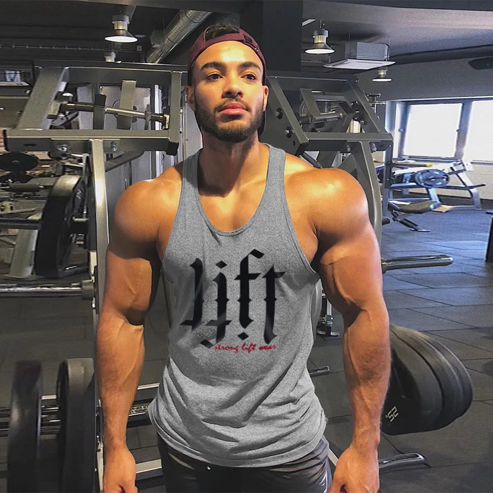 European And American Mens gyms Fitness Sleeveless Running Sports vest Mens Bodybuilding Tank Tops Summer Clothing for Plus Size