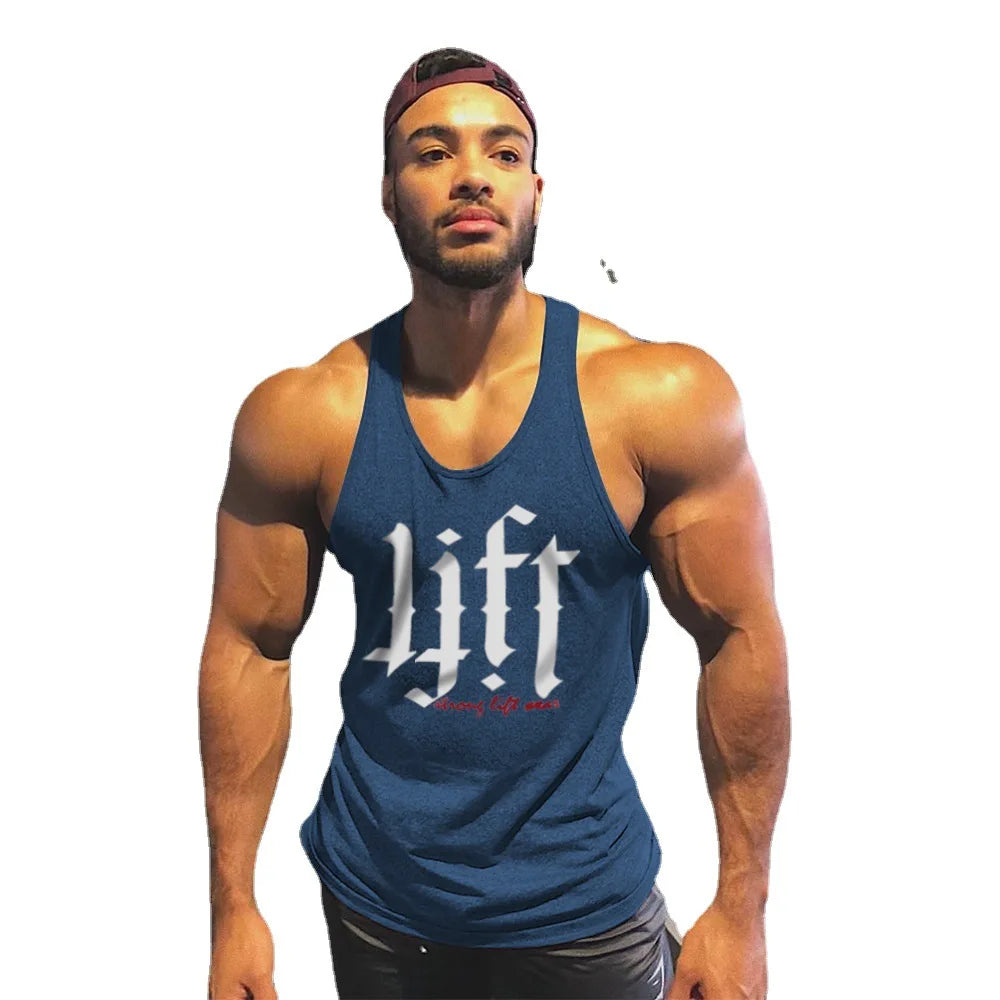 European And American Mens gyms Fitness Sleeveless Running Sports vest Mens Bodybuilding Tank Tops Summer Clothing for Plus Size